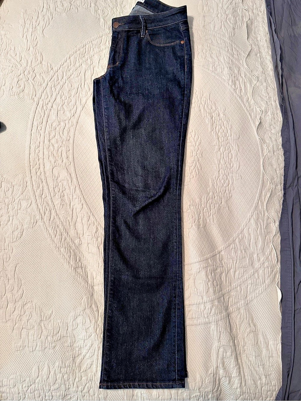 LOFT Curvy Straight Leg Jeans Black Waist 28 (6)